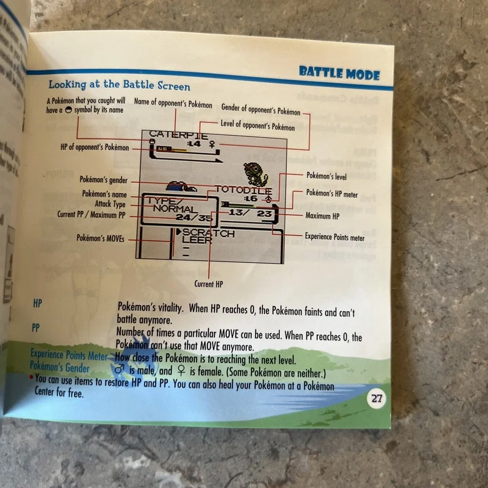 Pokemon Crystal Version Trainers Guide - Gameboy - MANUAL ONLY  RARE 1995-2001